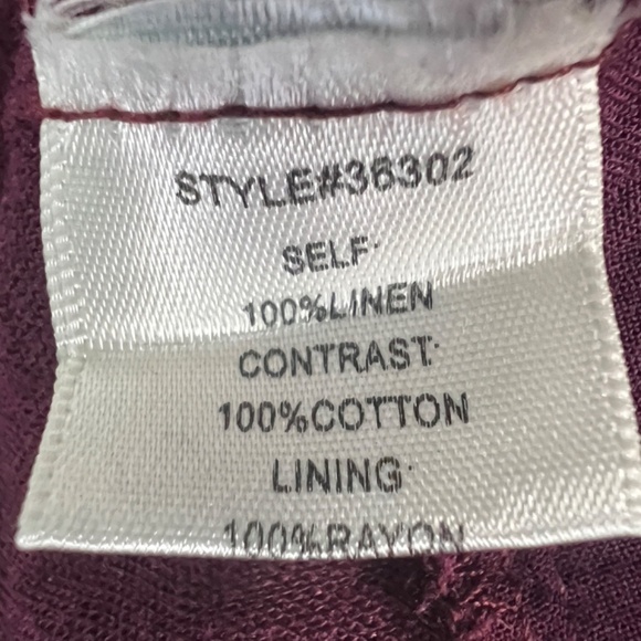 Skies Are Blue 100% Linen Womens Eyelet Coastal Girl Workwear Woven Top Medium - Picture 9 of 11